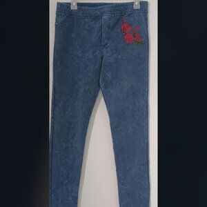 Women’s Medium Rise Jegging Embroidered Cotton Back pockets size 10